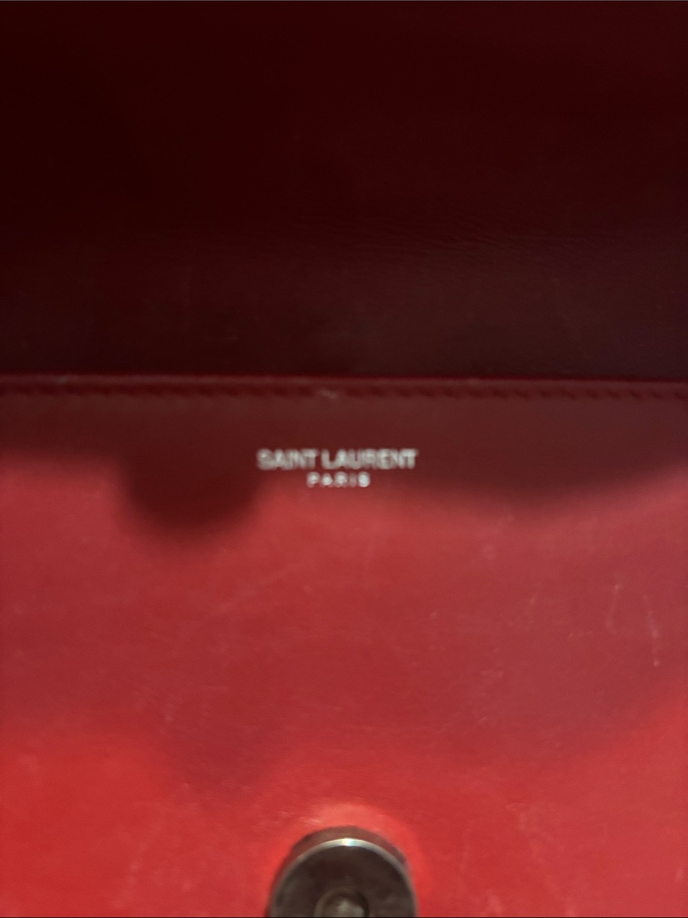 Saint Laurent Betty vintage Red Leather Crossbody Bag with Silver Chain - Picture 3 of 17